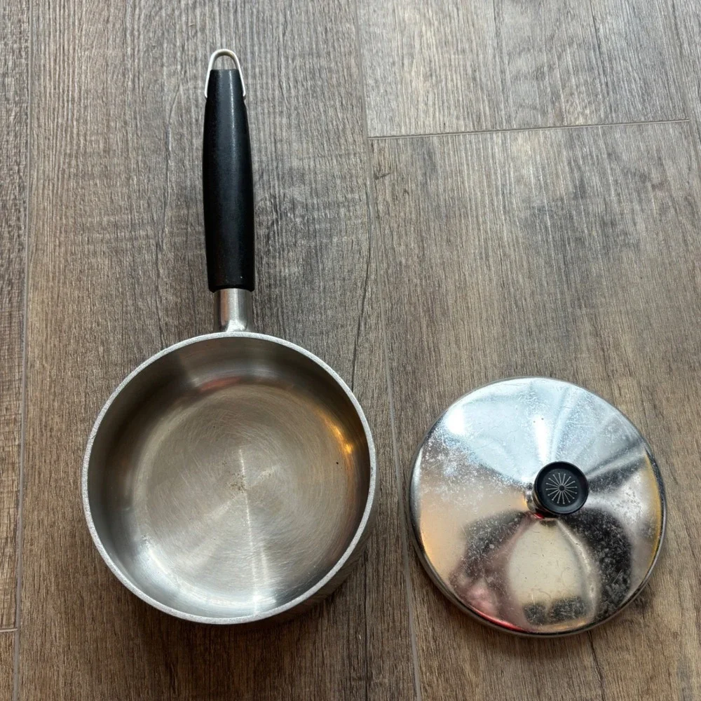 Wear-Ever R780 1/2 Stainless Inner-Clad Aluminum Saucepan with Lid Vintage USA